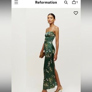 Reformation Frankie Silk Dress in Buena - only worn once.